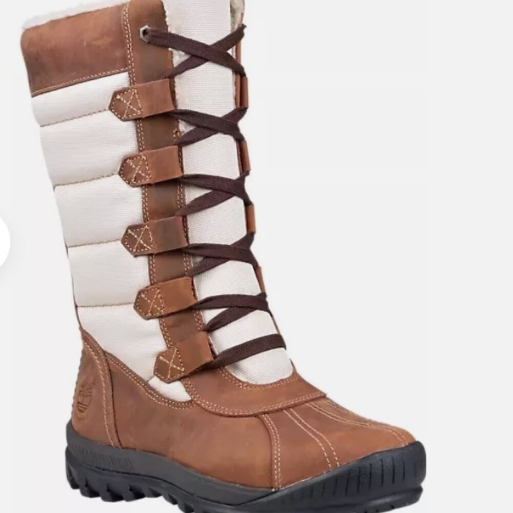 Timberland Women's MT. Hayes Tall Waterproof Brown Winter Snow Boots Size 6